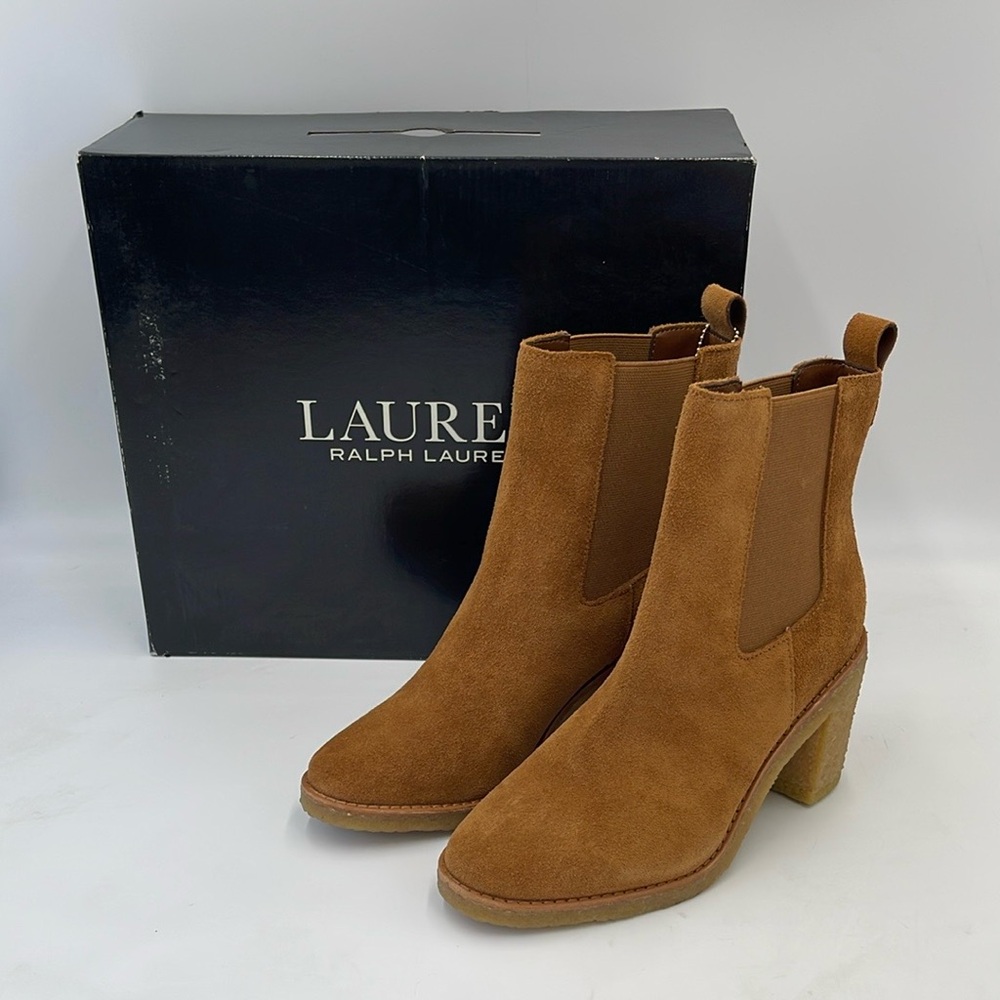 Lauren Ralph Lauren Marianna Water Repellent Suede Booties Size 10B